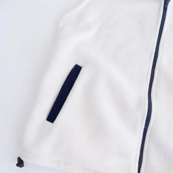 90S Teepee Blue And White Embroidered Vancouver Canada Zip Up Fleece Vest Medium - Picture 6 of 9